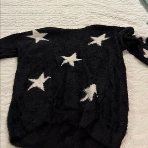 Oversized Black Star Pattern Women Sweater